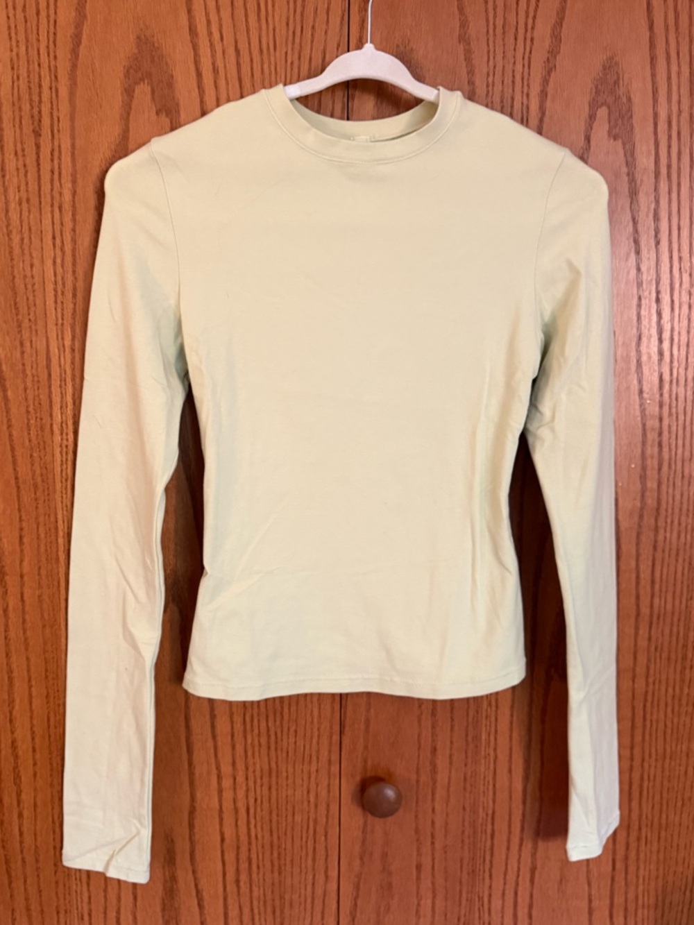 Skims Women's 'Cotton Jersey Long Sleeve Shirt' in 'Pistachio' - Picture 2 of 2